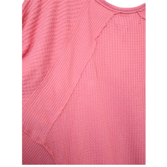 We the Free People Womens Pink Santa Clara Waffle Oversized Thermal Knit Top XS - Picture 5 of 12